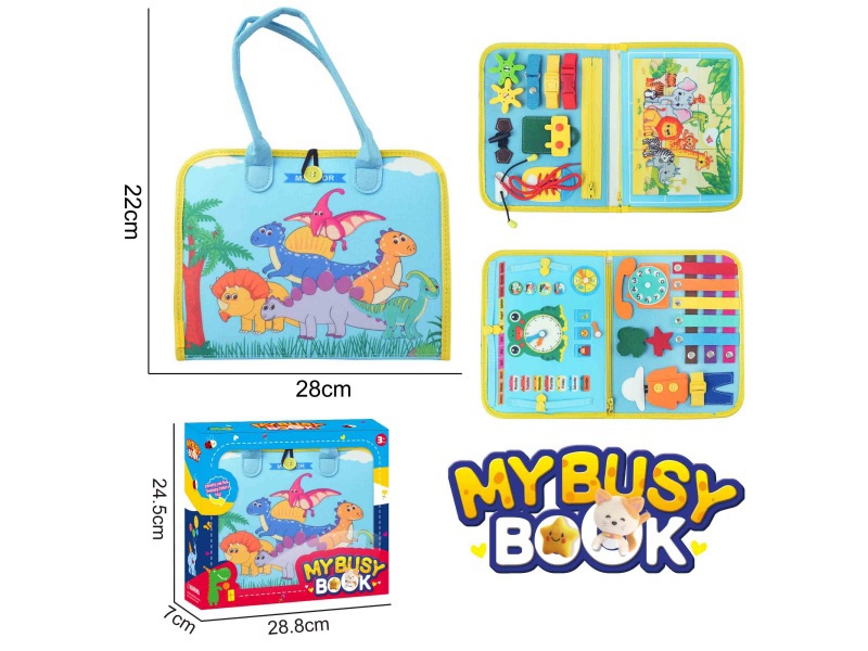 Montessori Early Childhood Education And Intelligence - Felt 3-Page Dinosaur Busy Edition