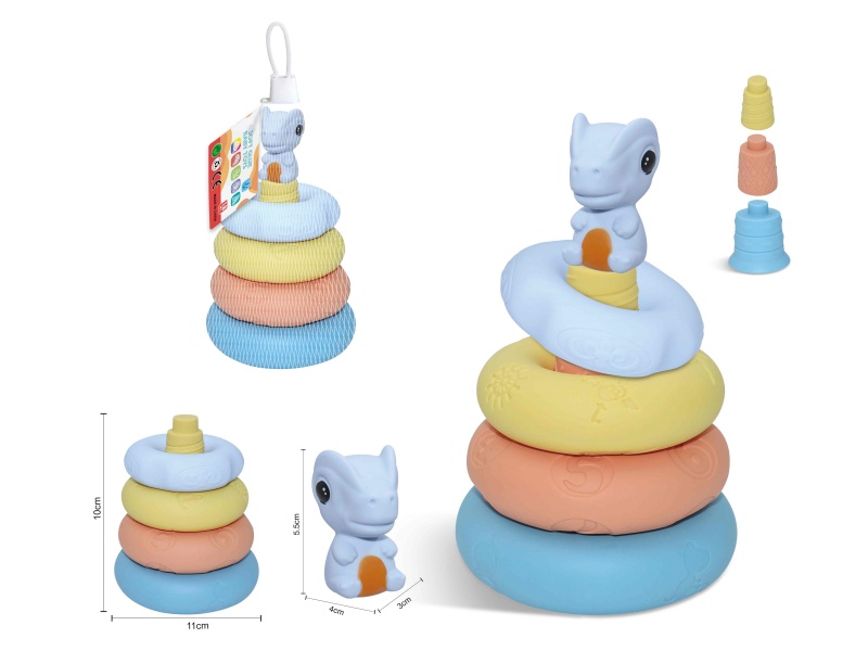 Soft Rubber Stacking Ring Finger Doll Set(Dinosaur) 8PCS