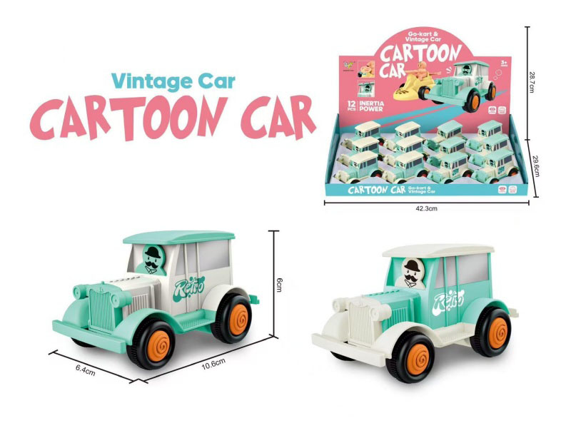 Inertial Drive For Vintage Cars, Macaron Color, 12 Pieces Per Box
