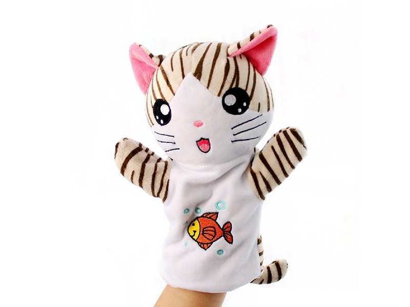 Cat Cartoon Animal Hand Puppet Plush Doll