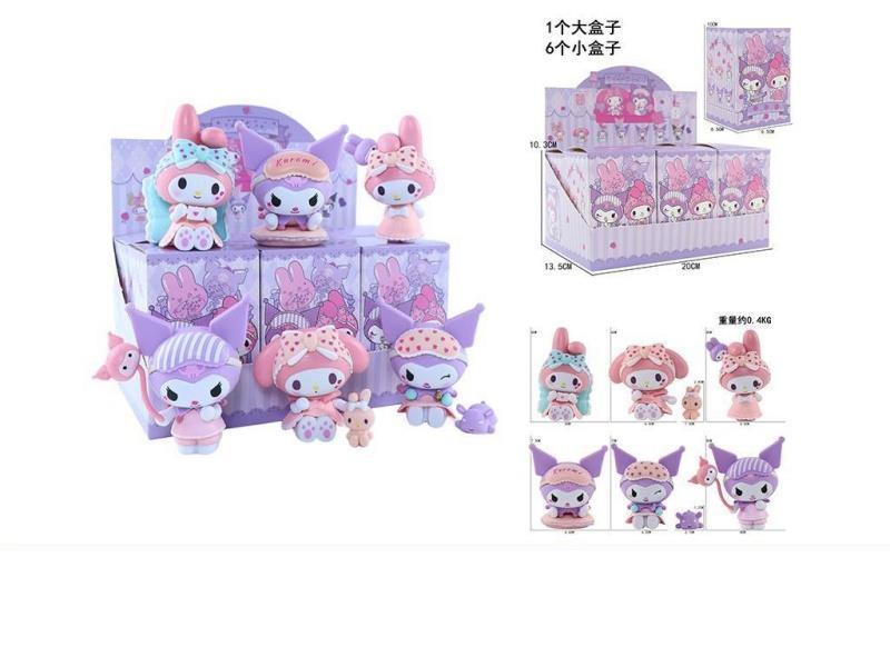 6 styles of Meranti pajamas (including accessories and balloons) Cartoon cute figurines and desktop decorations