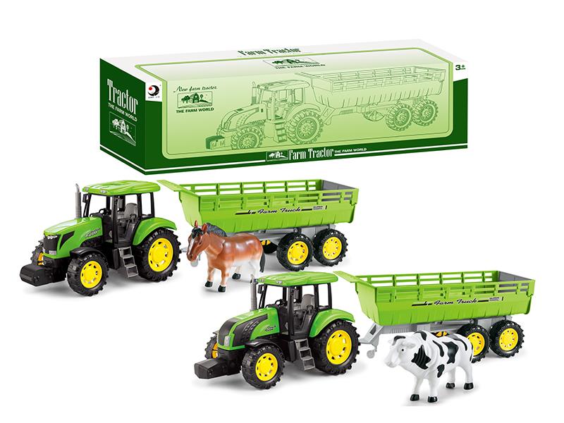 Friction Farm Tractor With Tailer