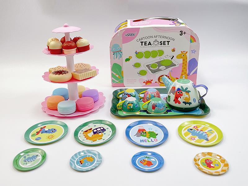 Dinosaur Tea Set Dessert Tower Toys