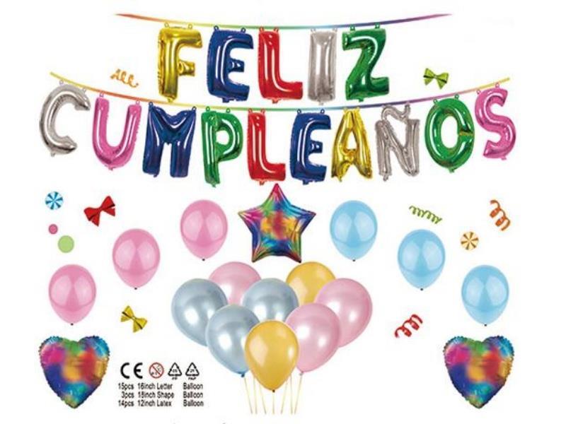 Spanish Birthday Latex Set - Colorful Set