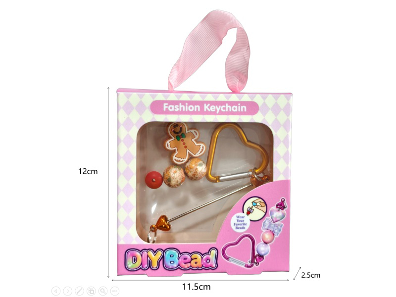 Diy Beaded Climbing Buckle Pendant Decoration - Golden Christmas Gingerbread Man Style