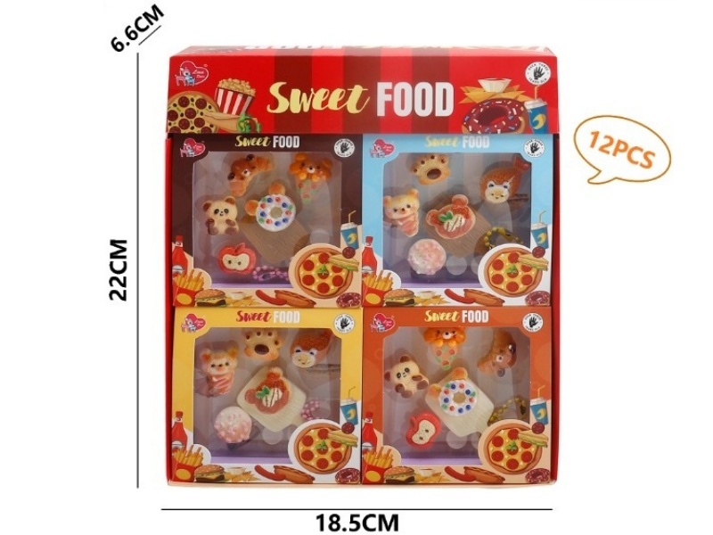 Food And Play Diy Stickers (Mixed Pack Of Four Types) 12 Pieces