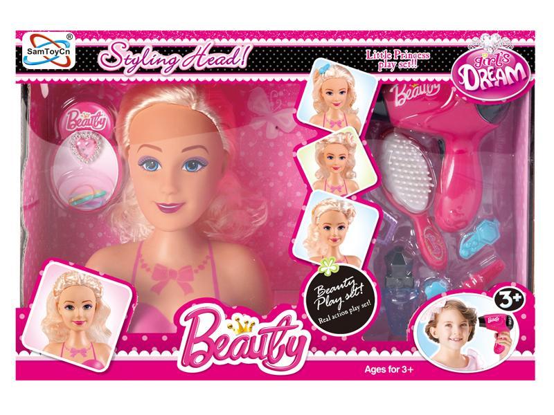 Barbie Head +Adornment Toys Set