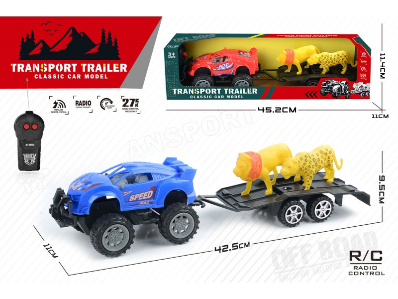 2-Channel Remote Control Off-Road Vehicle Trailer With Animals(Not Included Batteries)