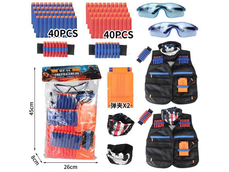 18PCS Police Suit Tactical Vest Eva Bullet