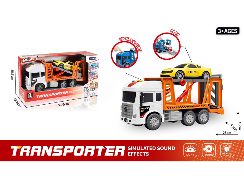 1:16 Sound And Light Inertial Transport Vehicle - Orange (Battery Not Included :2*Aaa)