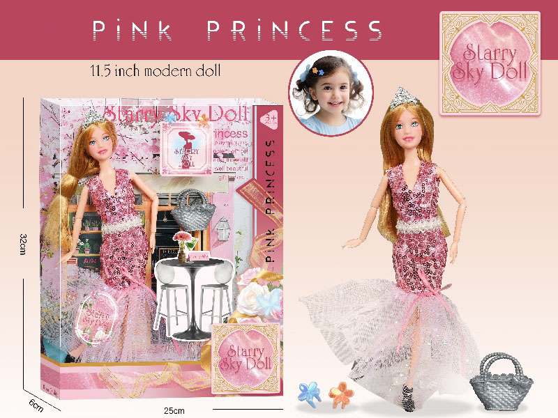 11.5-Inch 11-Joint Pink Diamond Princess - With Hairpins *2 Pvc Bag Crown