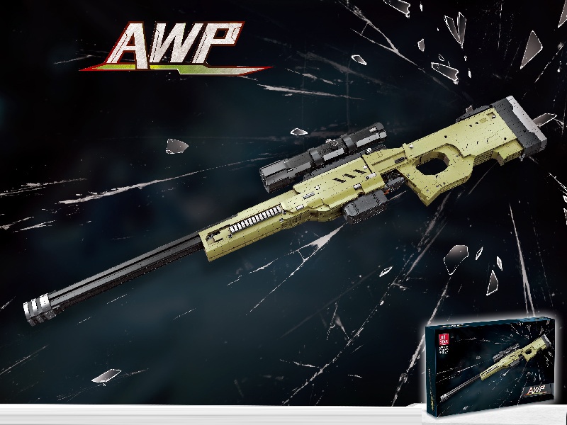 Building Blocks: Awp Sniper Rifle, Chinese-English Universal Box, 2395 PCS
