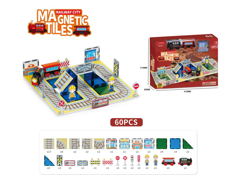 Building Blocks: Train And Railway Theme Series: Quantity Of Accessories: 60 Pieces