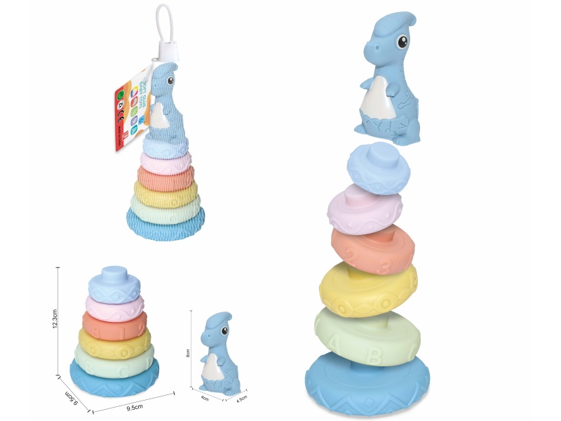 Soft Plastic Dinosaur Stacking Toy 7pcs