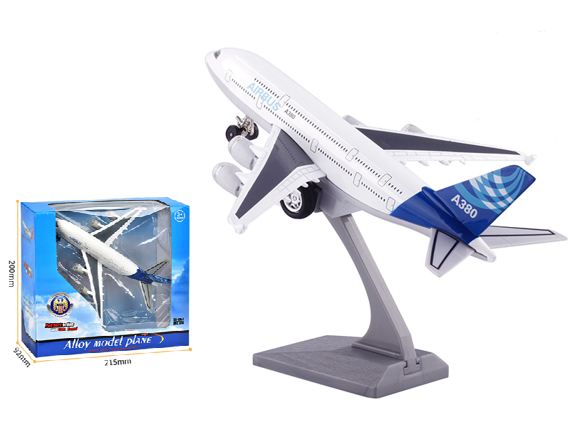 A380 Alloy Pull Back Aircraft With Lights And Music