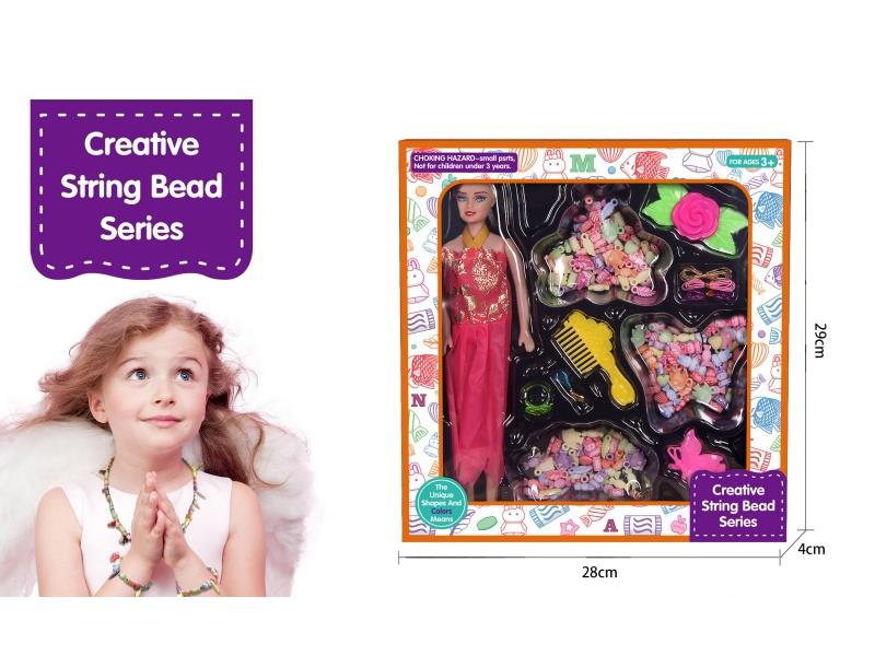 Barbie, Bee, Butterfly, And Collar Flower Beaded Set