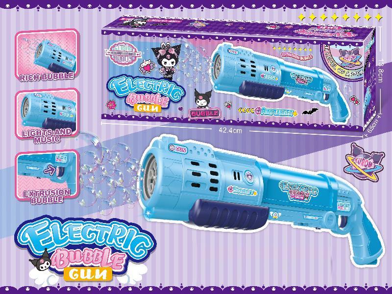 (Kulomi) 10-Hole Large Blue Electric Laifu Bubble Gun + Cool Lights And Music