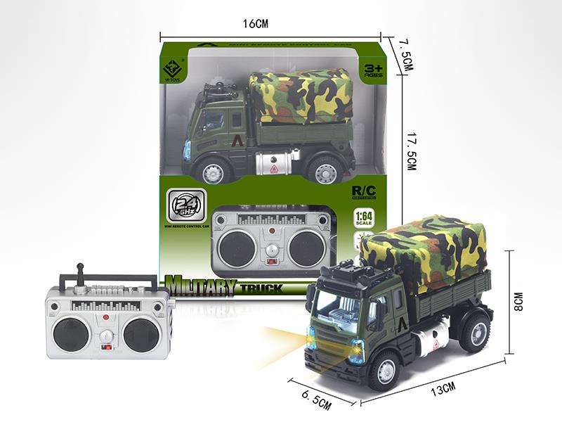 1:64 4-Channel 2.4G Remote Control Military Transport Truck(European Style)