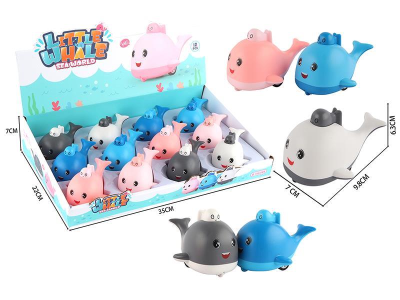 Press Whale Animal Car 12pcs