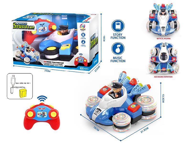 2.4G Remote Control Drift Stunt Police Car(Lights,Music)