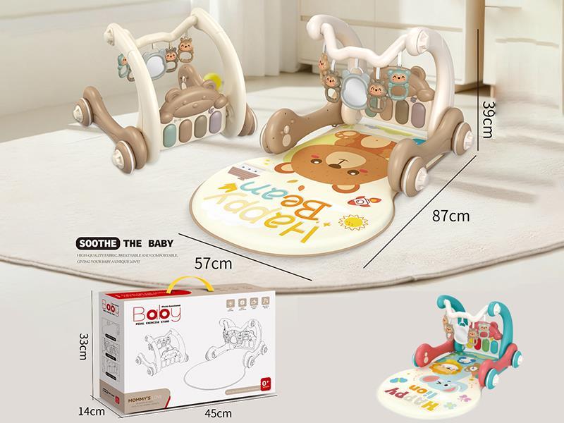 Baby Pedal Piano Walker(Brown/Red)