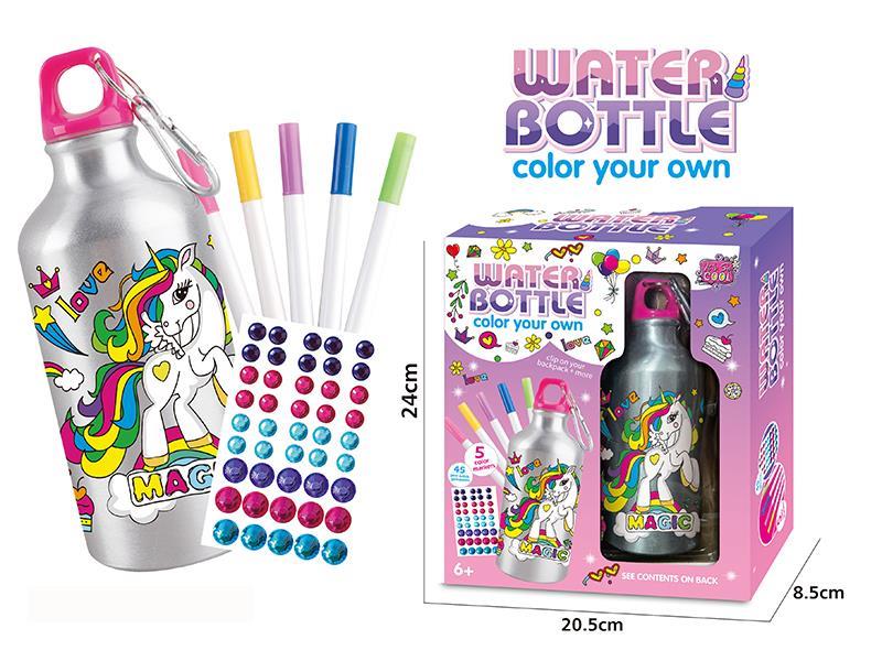 DIY Graffiti Water Bottle(500ml,5 Color Markers)