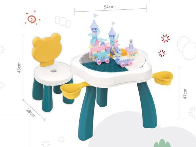 Flower Shape Building Blocks Table(With Windmill Castle  Building Blocks )