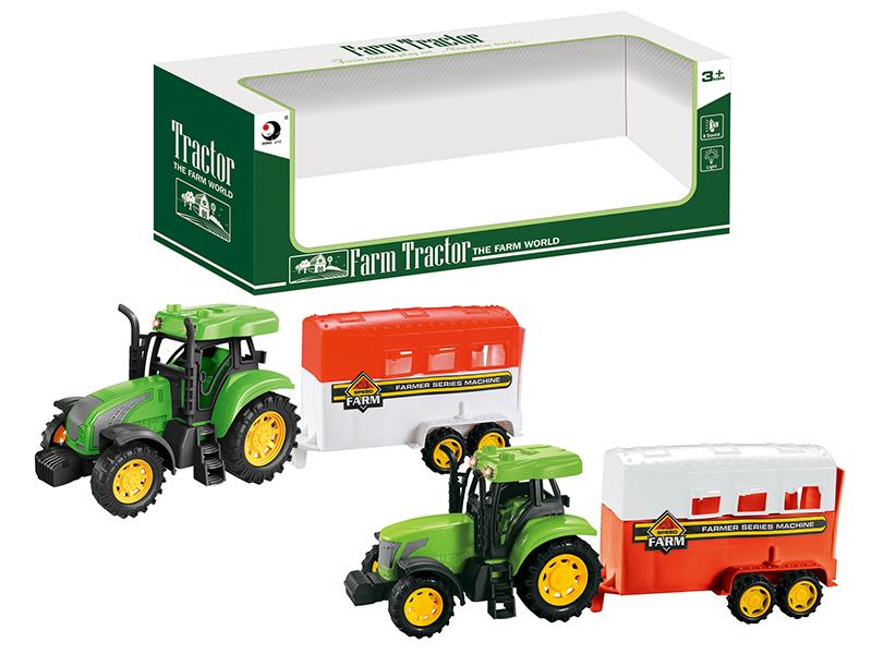 Friction Farm Tractor With Horse Box(Lights And Music)