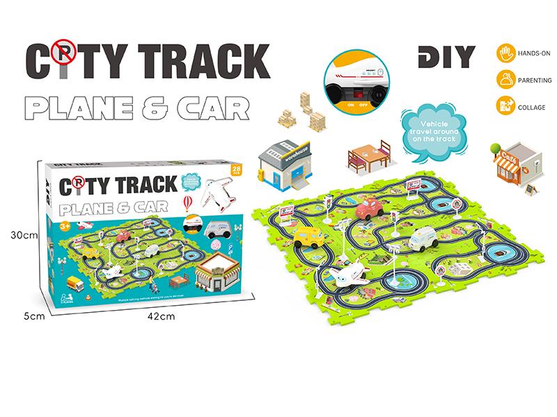 DIY City Theme Puzzle Track Car(28PCS)