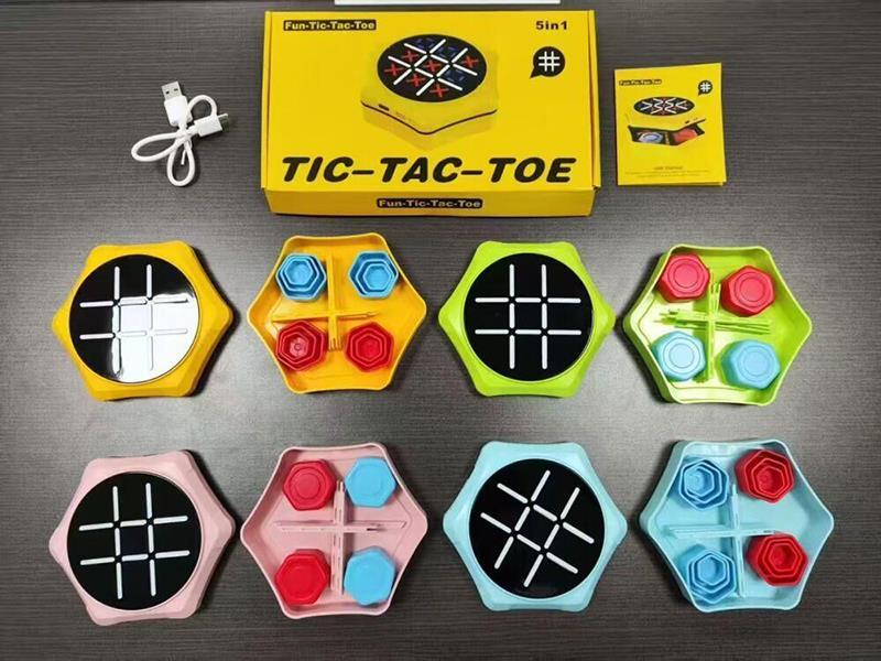 5-in-1 Multi-Functional AI Tic-Tac-Toe Smart Electronic Chess Interactive Game Console (Rechargeable Version)