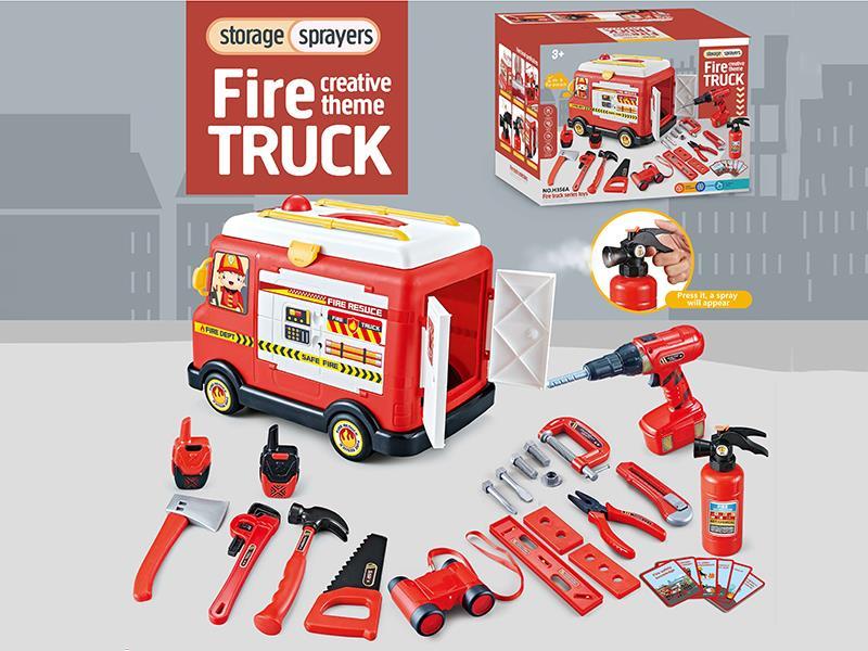 Bump And Go Fire Engine Set 33pcs