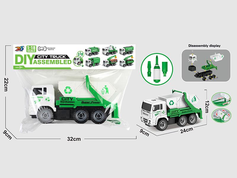 DIY Disassembly And Assembly Friction Garbage Truck