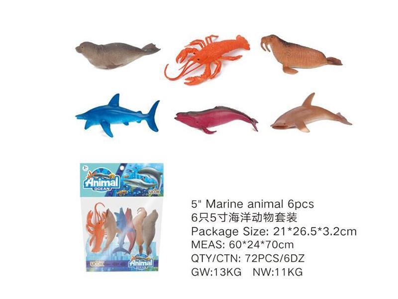 6pcs 5" Sea Animals Set