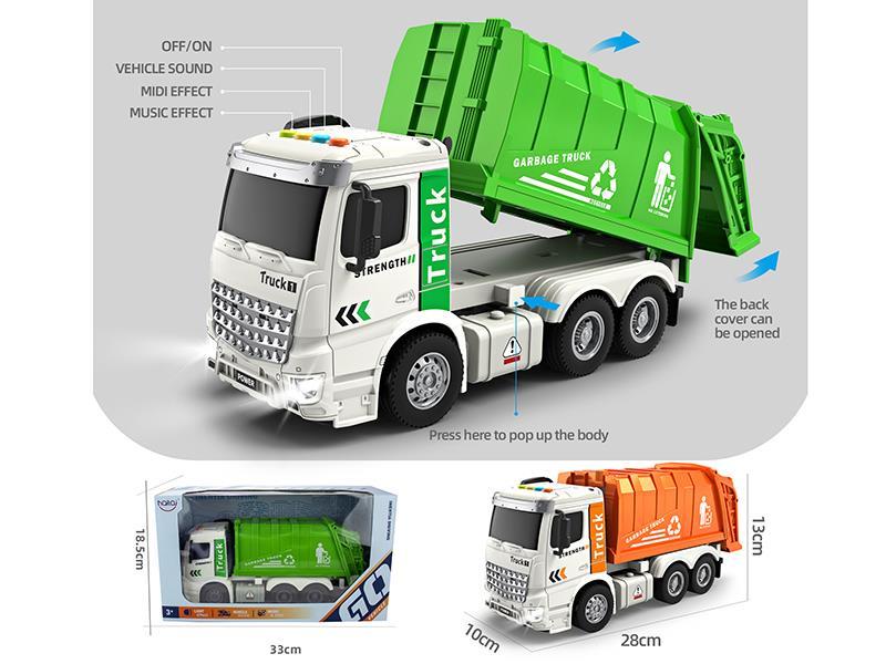 1:16 Friction Rubbish Car(4 Keys, Lights And Music)