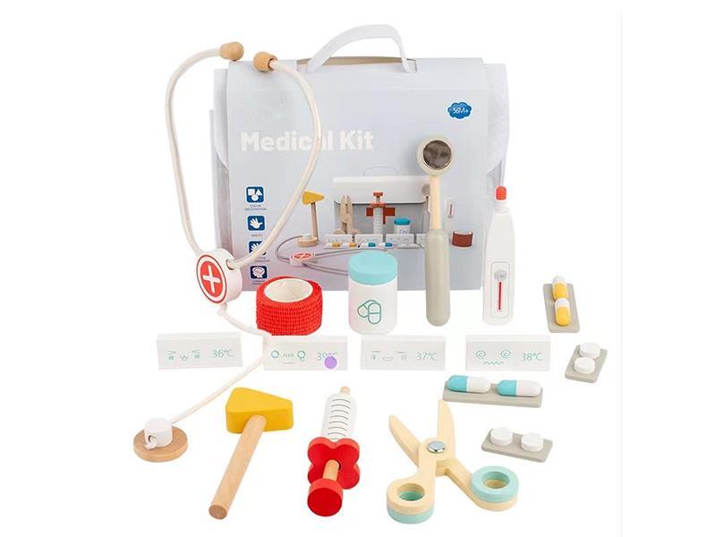 Medical Handbag Wooden Doctor Set