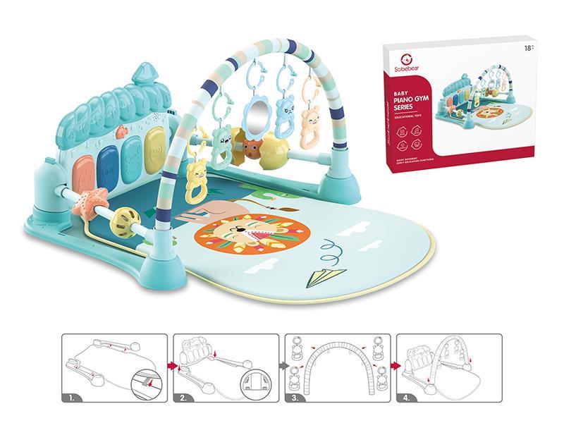 Guardrail Pedal Piano Fitness Blanket (Blue)