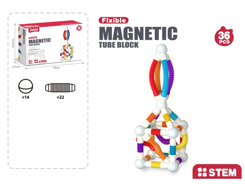 Children'S Educational Toy Telescopic Magnetic Bar (36Pcs)