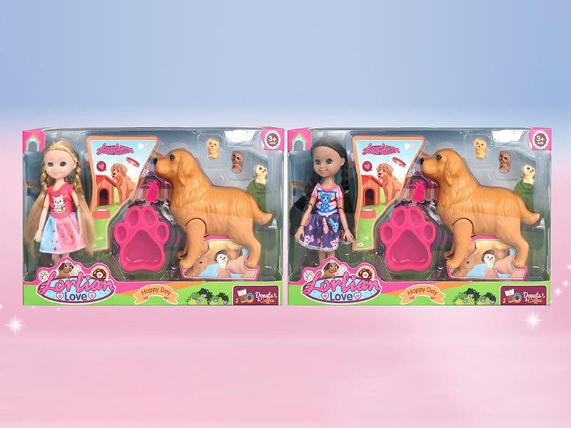 6" Doll + Pet Dog Set