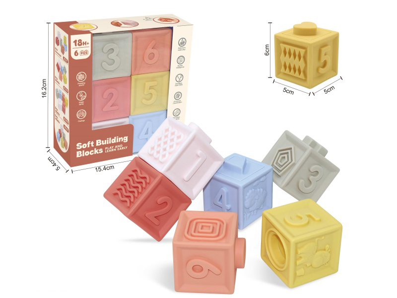 Animal & Numbers Soft Building Blocks 6pcs