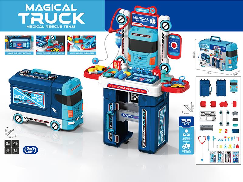 Medical Rescue Team Magical Truck 2 In 1 Play House Toys 38pcs