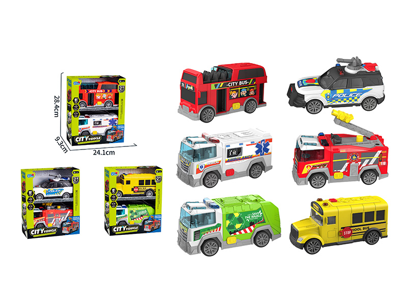 Friction City Car With Sound And Light