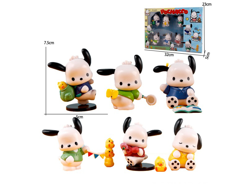 Solid Pvc After-School Pacha Dog 6-Piece Children'S Toy Figurine