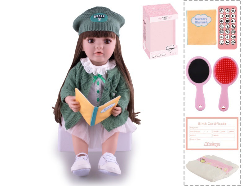 22-Inch Bionic Smart Rebirth Doll, Capable Of Bionic Shaking Of The Head, Raising Of The Hand, Mouth Movement To Speak, Intelligent Dialogue, Recording, Imitating The Tongue, Oral Skills, Dance Music