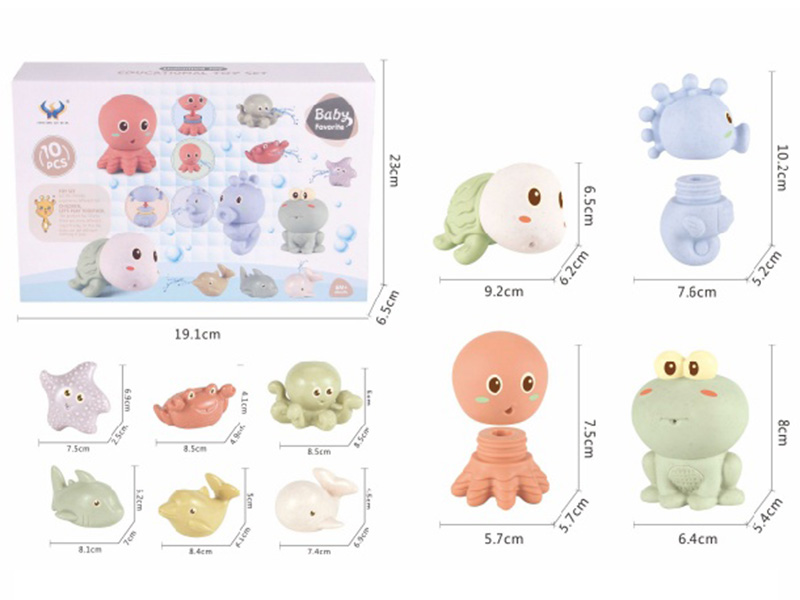 Wheat-Straw Material DIY Assembly Water Spray Sea Animal