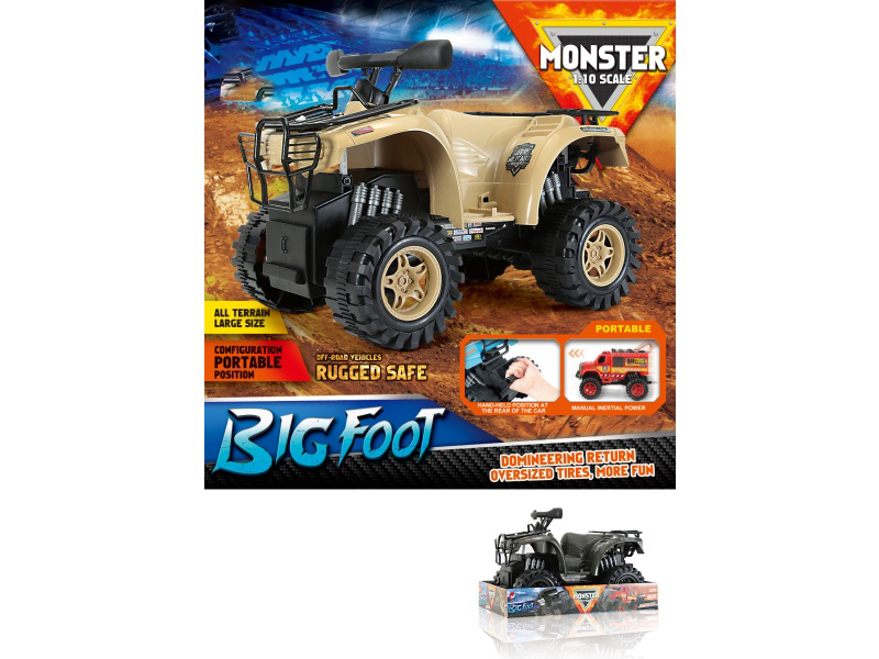 Inertial Monster Military Beach Motorcycle Hand-Held Vehicle 1:10