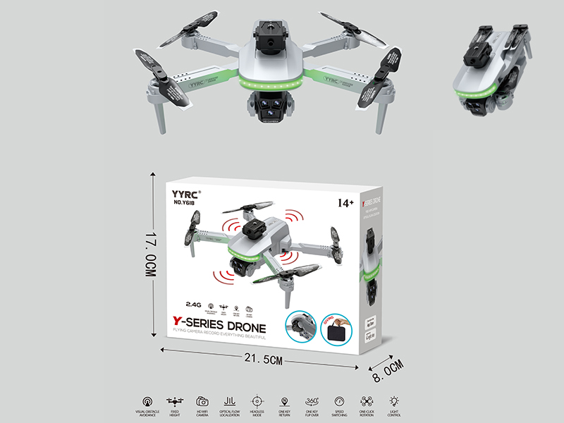 2.4G R/C Optical Flow Localization, Dual WiFi Cameras, Folding Aerial Photography Drone