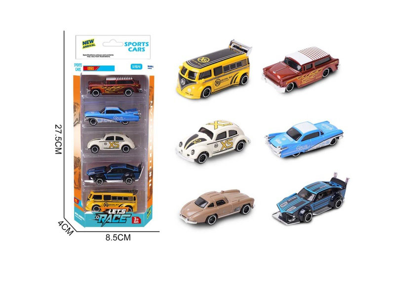5 Pieces Of 6 1:64 Alloy Vehicles