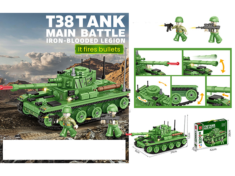 Small Particle Building Blocks - T38 Tanks(Doll 2pcs)525PCS