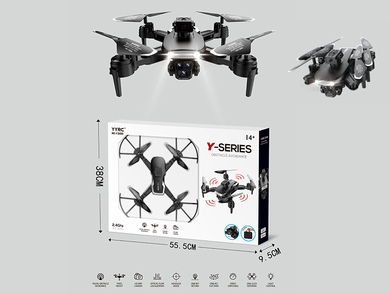 2.4G R/C Optical Flow Localization, Dual WiFi Cameras, Folding Aerial Photography Drone