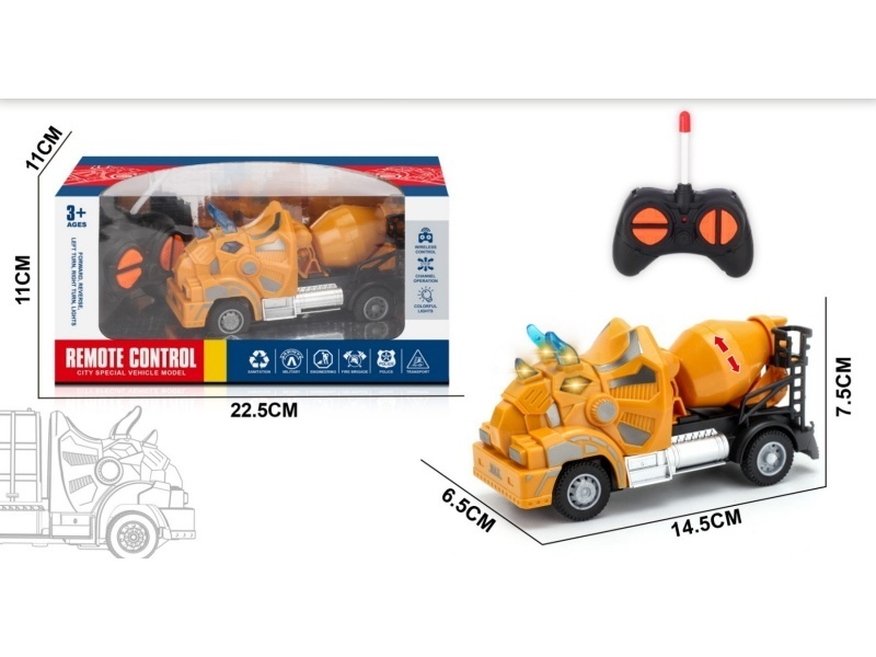 Four-Way Triangular Dragon Remote-Controlled Mixing Engineering Vehicle